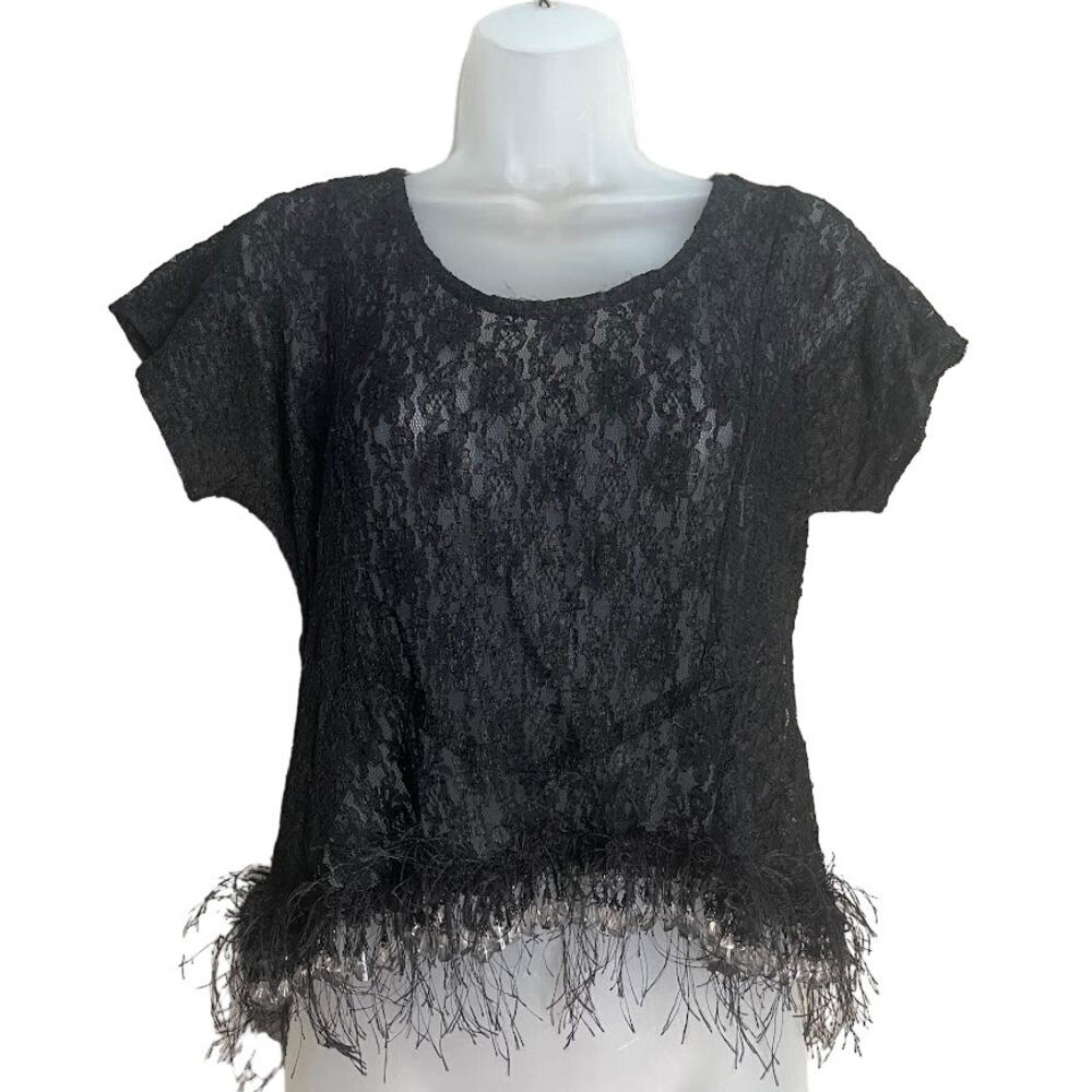 All That Jazz Black‎ Whismigoth Lace Beaded Top